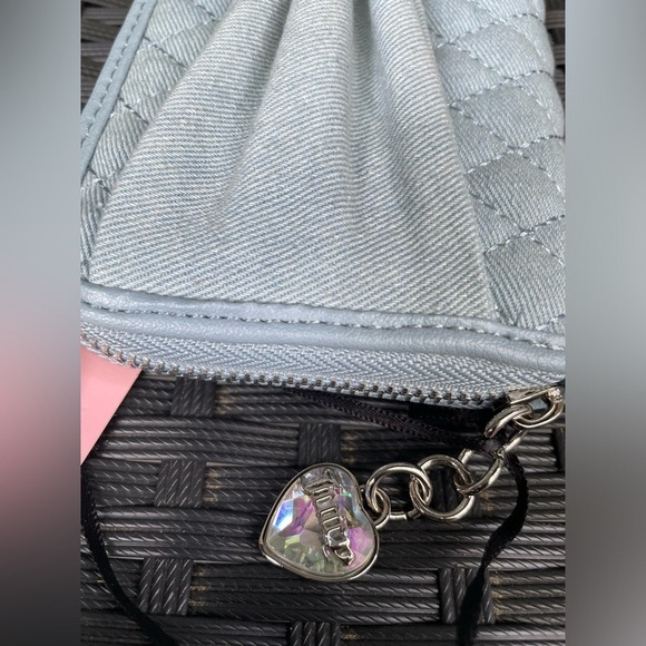 Juicy Couture Wallet,Sky Blue Quilted Wallet with Heart Charm,women’s Wallet. - Picture 12 of 16